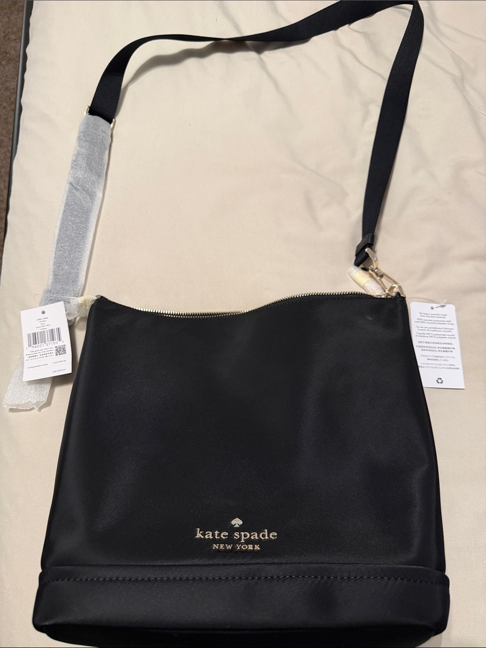 kate spade Black Crossbody Bag with Gold Hardware